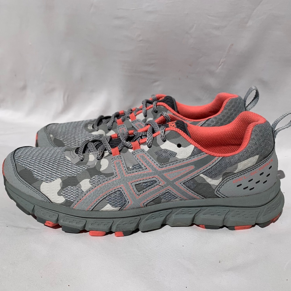 Asics Gel Scram 4 Womens Running Shoes Size 10 Pink Gray Athletic Sneakers EUC